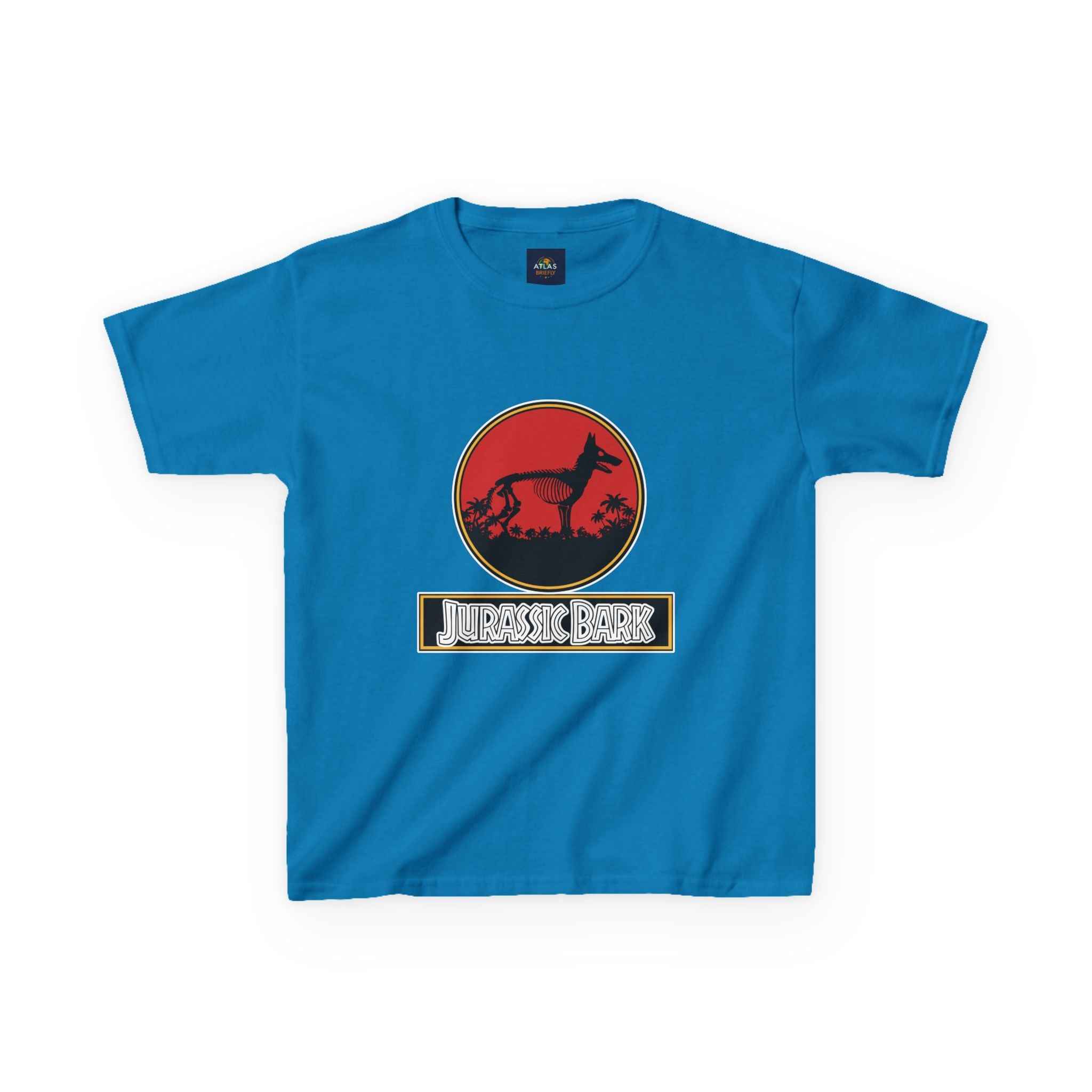 Kids German Shepherd T-Shirt - Fun Jurassic Bark Tee for Kids with Worldwide Shipping - Atlas Briefly