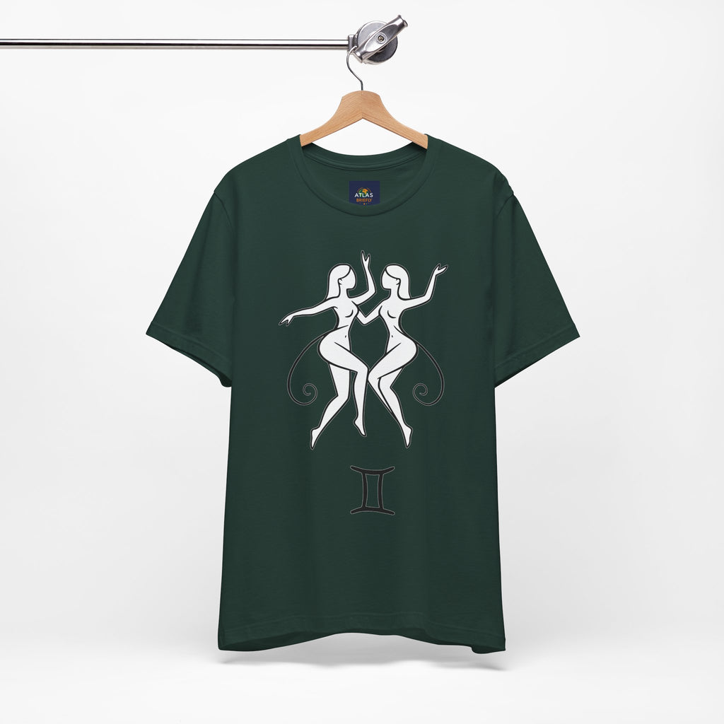 Gemini Zodiac Tee - Minimalistic Black and White Unisex Design