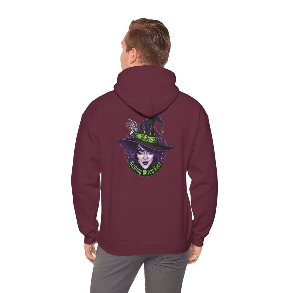 Resting Witch Face Halloween Hoodie – Funny Witch Graphic - Atlas Briefly