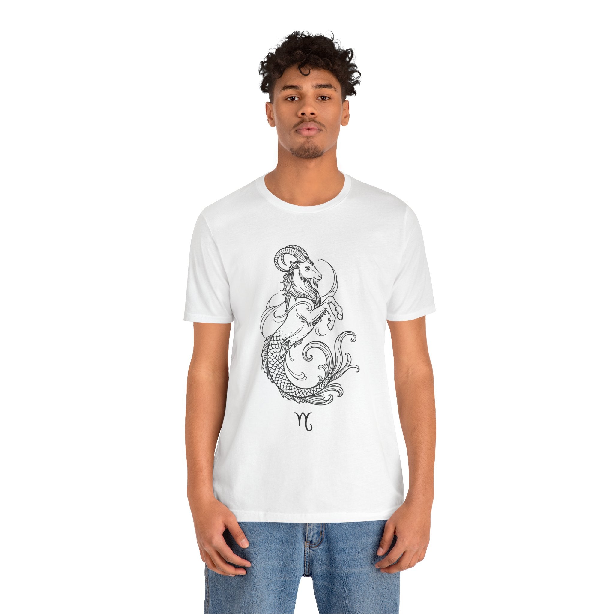Capricorn Zodiac Tee - Unisex Minimalist Horoscope Shirt in Black and White