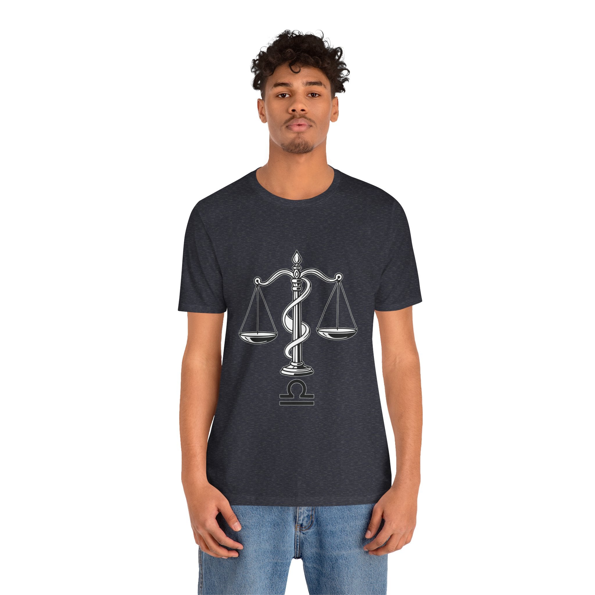 Libra Zodiac Tee - Stylish Unisex Minimalist Black and White Design