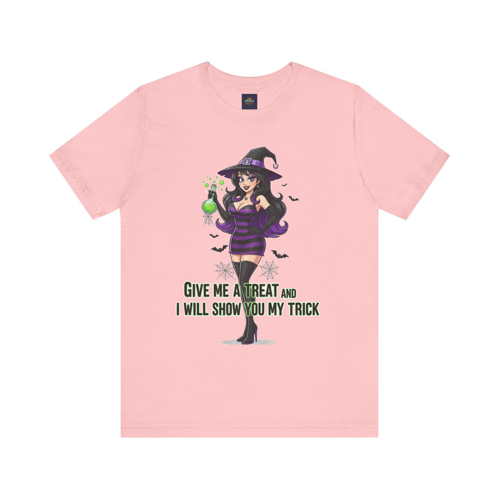 Sexy Witch Halloween T-Shirt - Flirty Witch Costume Tee | Trick or Treat Halloween Shirt - Atlas Briefly