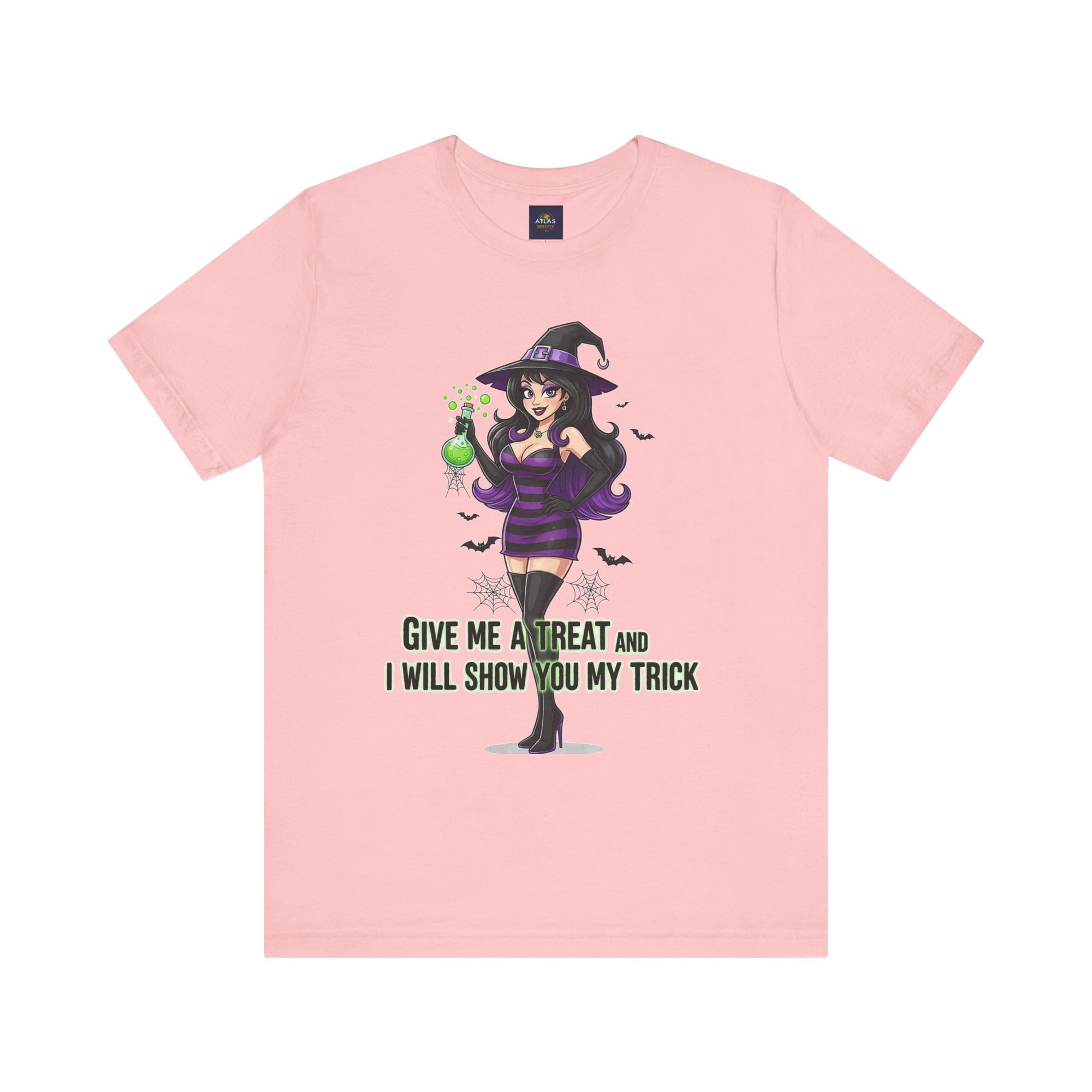 Sexy Witch Halloween T-Shirt - Flirty Witch Costume Tee | Trick or Treat Halloween Shirt - Atlas Briefly
