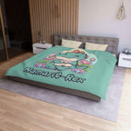 NamasTe-Rex Duvet Cover - Yoga Dinosaur Bedding for a Playful Bedroom - Atlas Briefly
