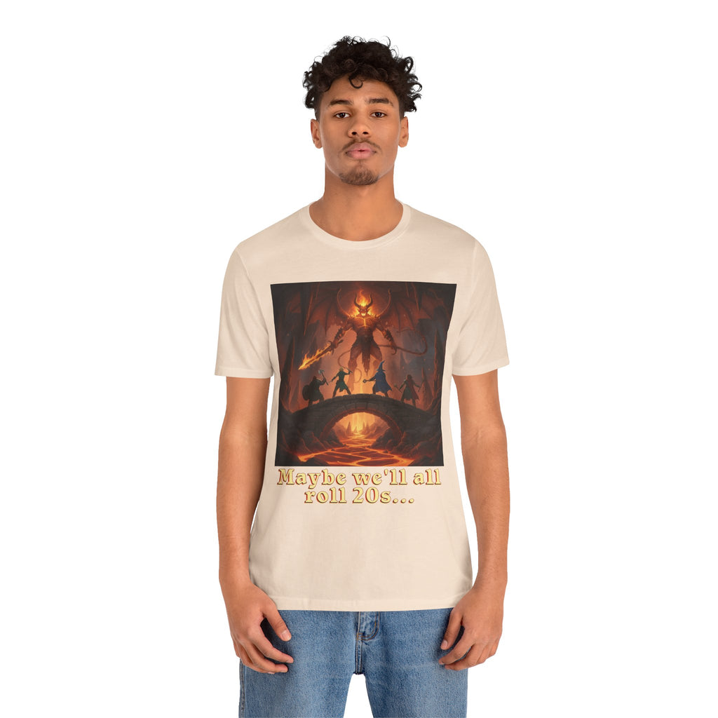 D&D Fantasy T-Shirt - Roll a Natural 20 Dungeon Master RPG Unisex Tee