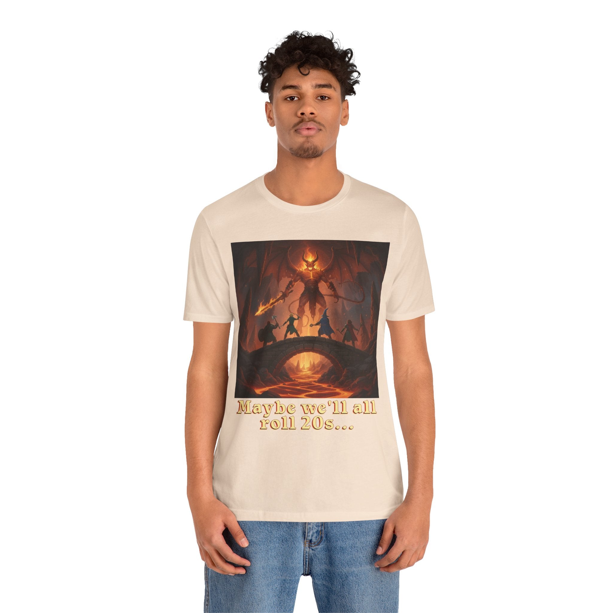 D&D Fantasy T-Shirt - Roll a Natural 20 Dungeon Master RPG Unisex Tee
