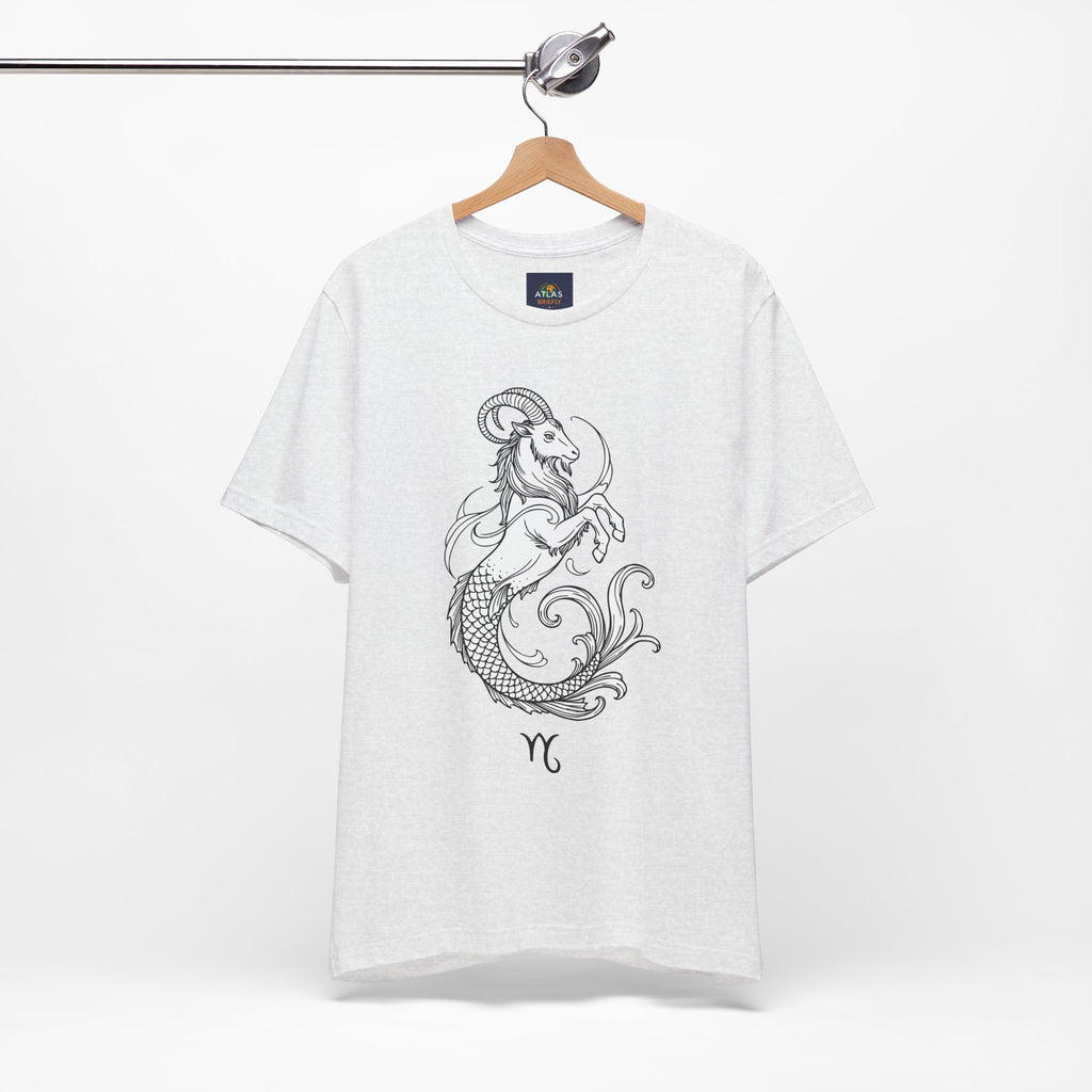 Capricorn Zodiac Tee - Unisex Minimalist Horoscope Shirt in Black and White