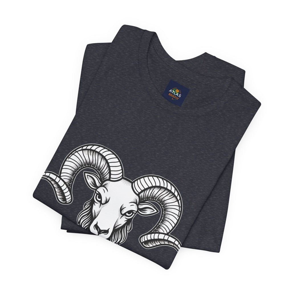 Aries Horoscope Tee - Unisex Black and White Minimal Design