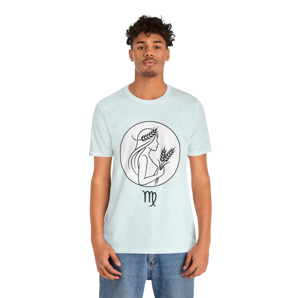 Virgo Zodiac Tee - Minimalist Black and White Unisex T-Shirt