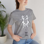 Gemini Zodiac Tee - Minimalistic Black and White Unisex Design