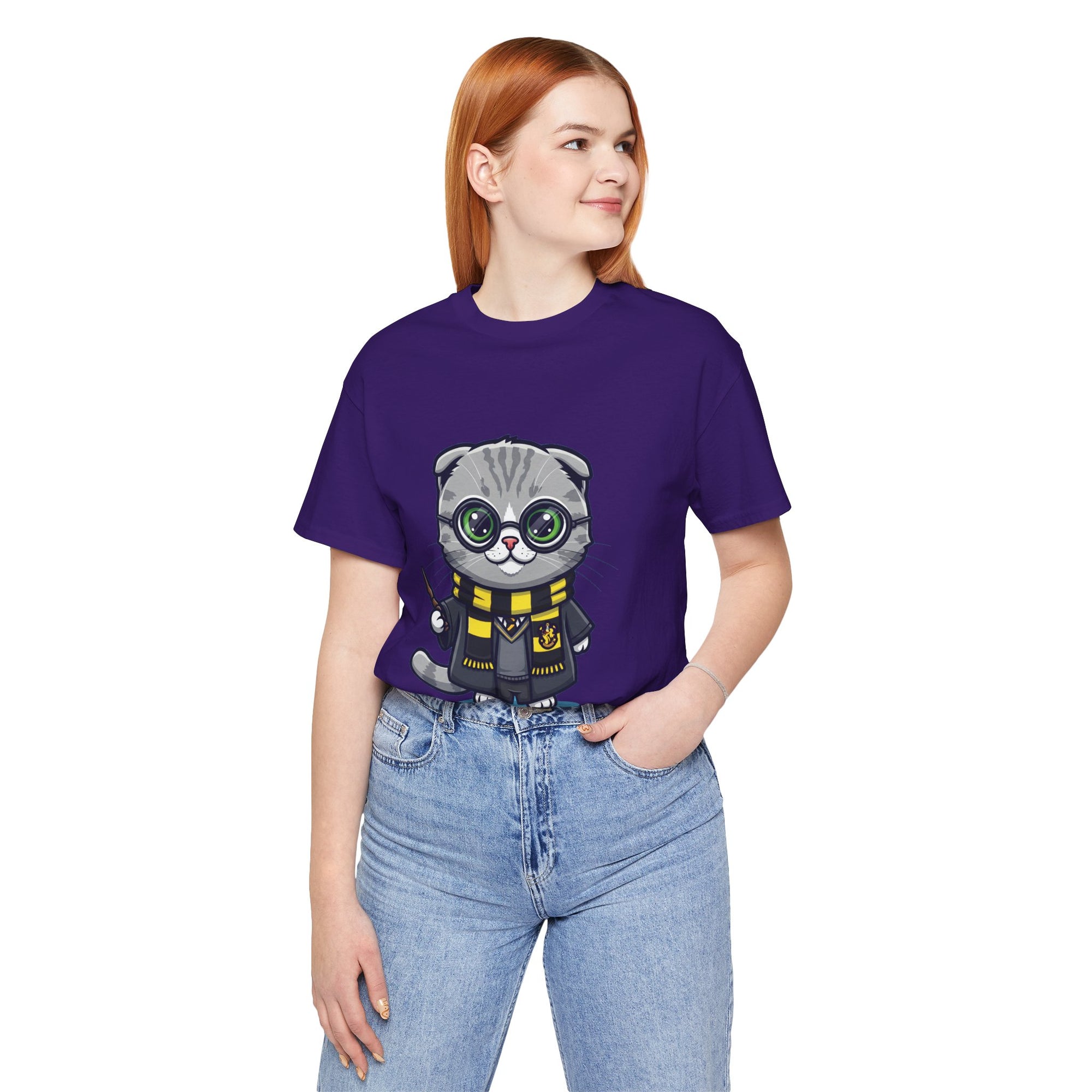 Hufflepurr Harry Potter T-Shirt - Funny Wizarding World Tee | Cute Potter Cat Gift - Atlas Briefly