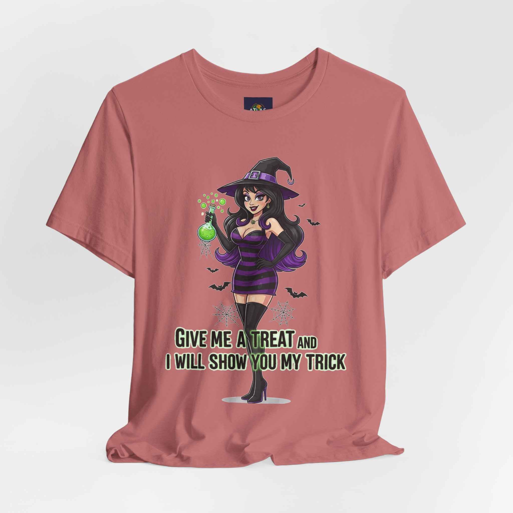 Sexy Witch Halloween T-Shirt - Flirty Witch Costume Tee for Trick or Treat - Atlas Briefly
