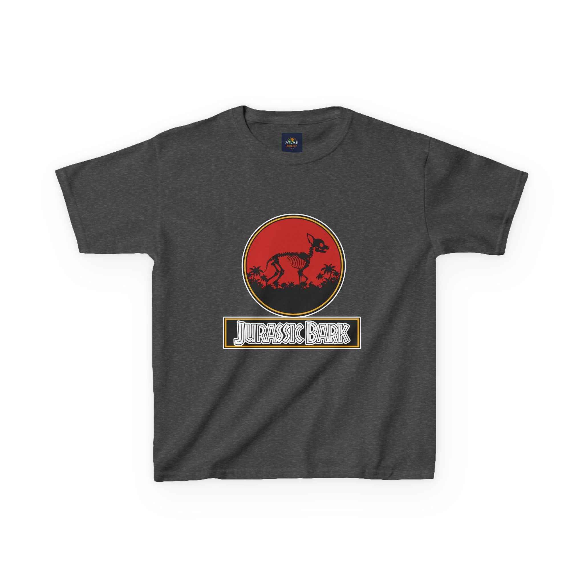 Kids Chihuahua Jurassic Bark T-Shirt - Fun Dog & Dinosaur Tee for Young Pet Lovers - Atlas Briefly