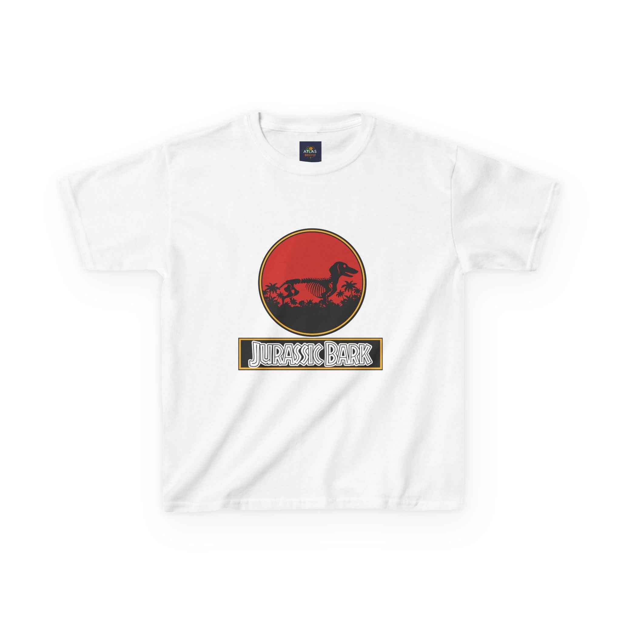 Kids Dachshund T-Shirt - Jurassic Bark Wiener Dog Tee - Atlas Briefly