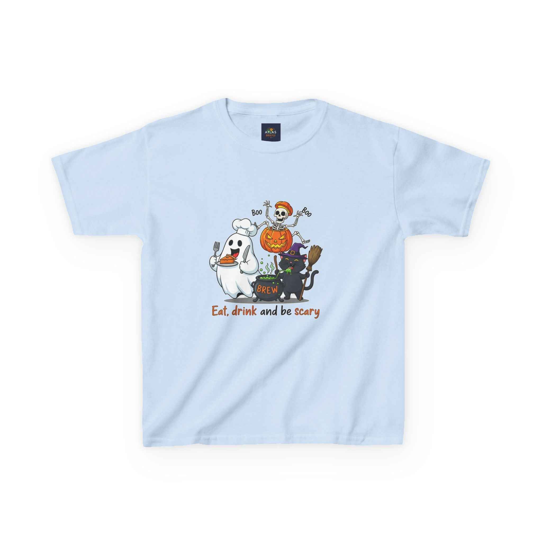 Eat Drink and Be Scary T-Shirt for kids - Atlas Briefly