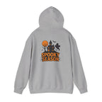 Spooky Season Halloween Hoodie - Haunted House Ghost Bat Design | Cozy Halloween Sweatshirt - Atlas Briefly
