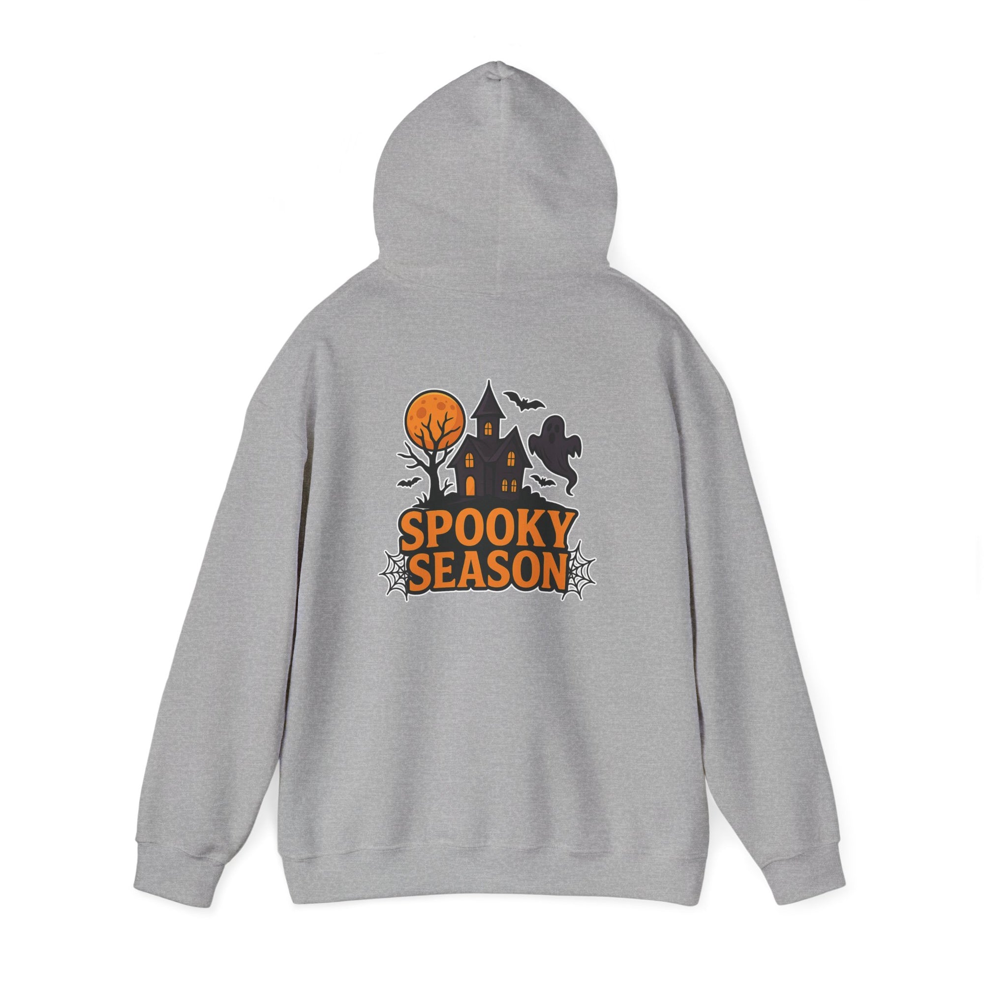 Spooky Season Halloween Hoodie - Haunted House Ghost Bat Design | Cozy Halloween Sweatshirt - Atlas Briefly