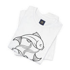 Pisces Zodiac T-shirt - Minimalist Black and White Unisex Tee
