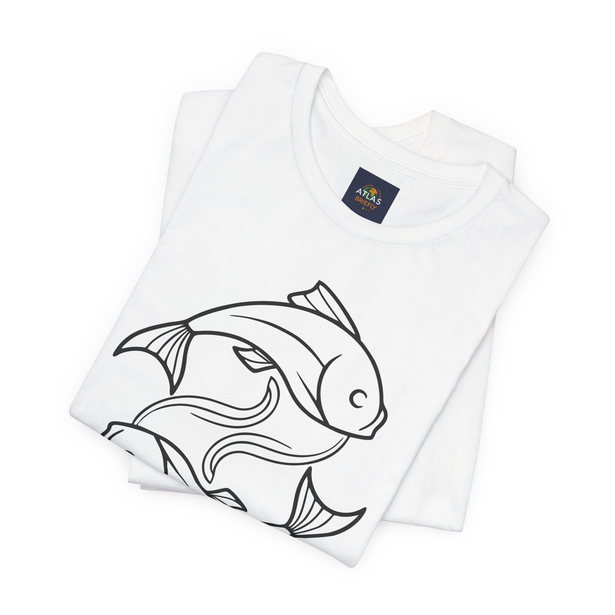 Pisces Zodiac T-shirt - Minimalist Black and White Unisex Tee