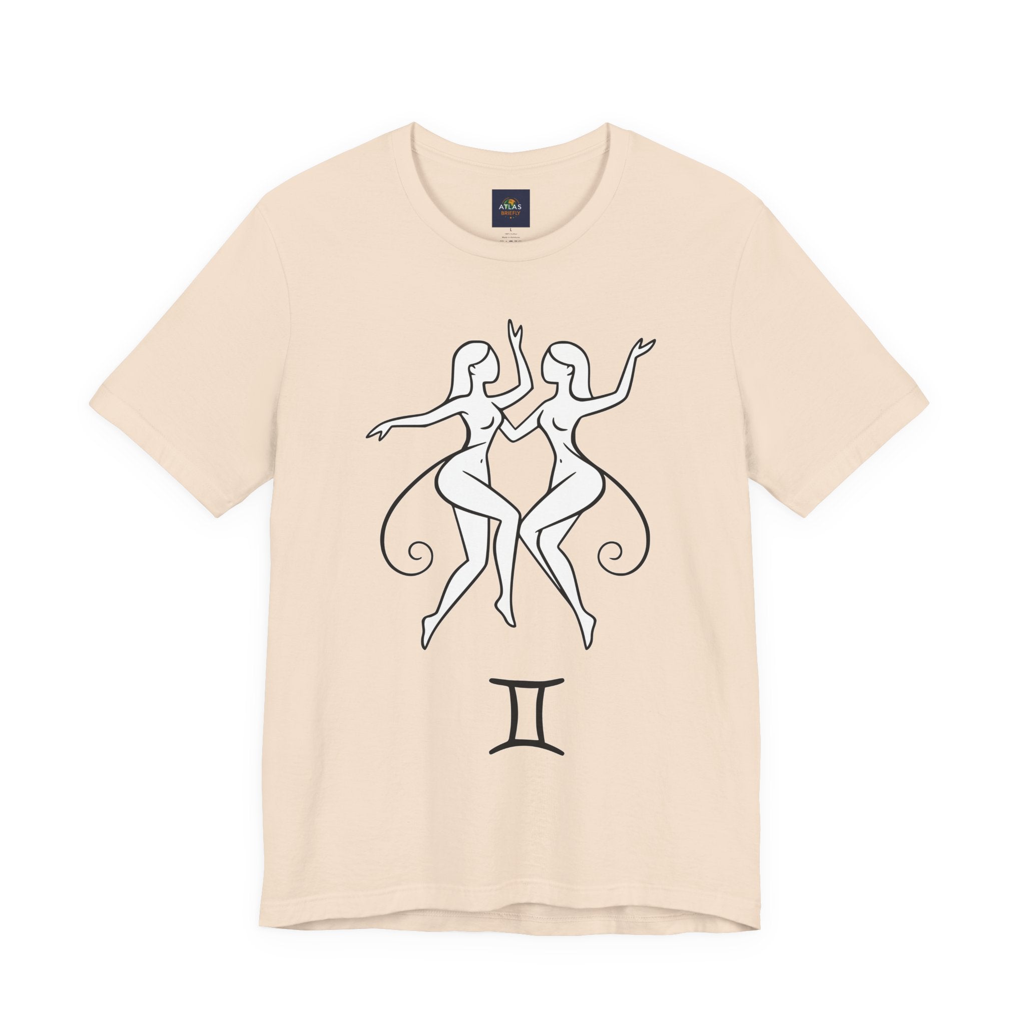 Gemini Zodiac Tee - Minimalistic Black and White Unisex Design