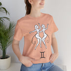 Gemini Zodiac Tee - Minimalistic Black and White Unisex Design