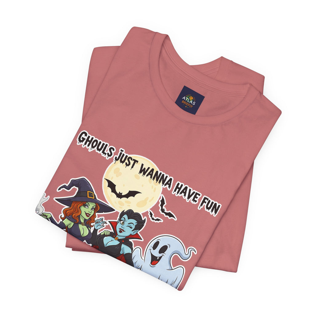 Ghouls Just Wanna Have Fun Halloween T-Shirt - Cute Witch Vampire Ghost Tee | Halloween Character Shirt - Atlas Briefly