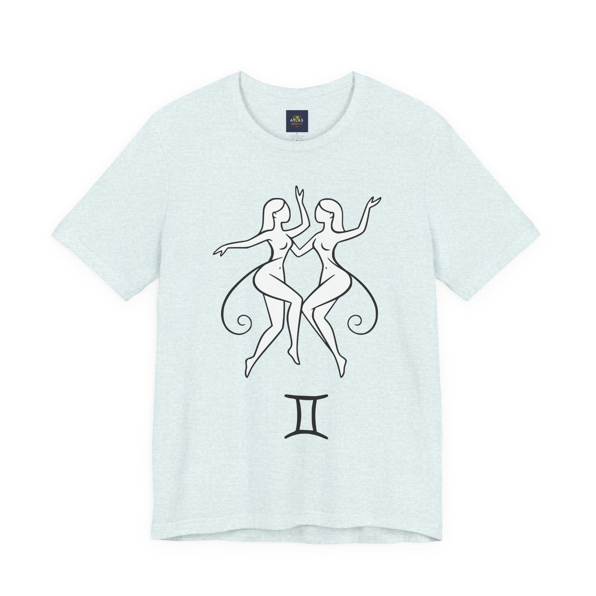 Gemini Zodiac Tee - Minimalistic Black and White Unisex Design