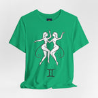 Gemini Zodiac Tee - Minimalistic Black and White Unisex Design