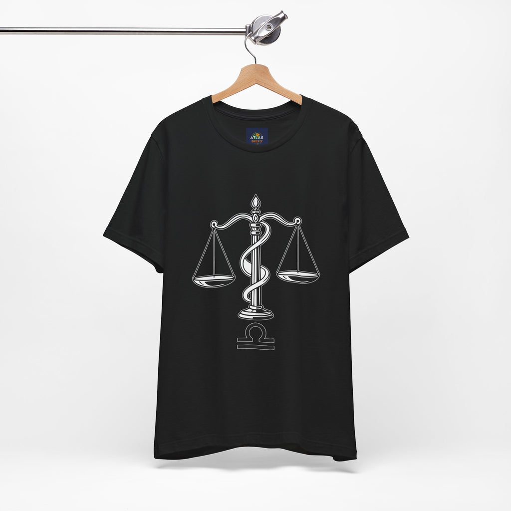 Libra Zodiac Tee - Stylish Unisex Minimalist Black and White Design