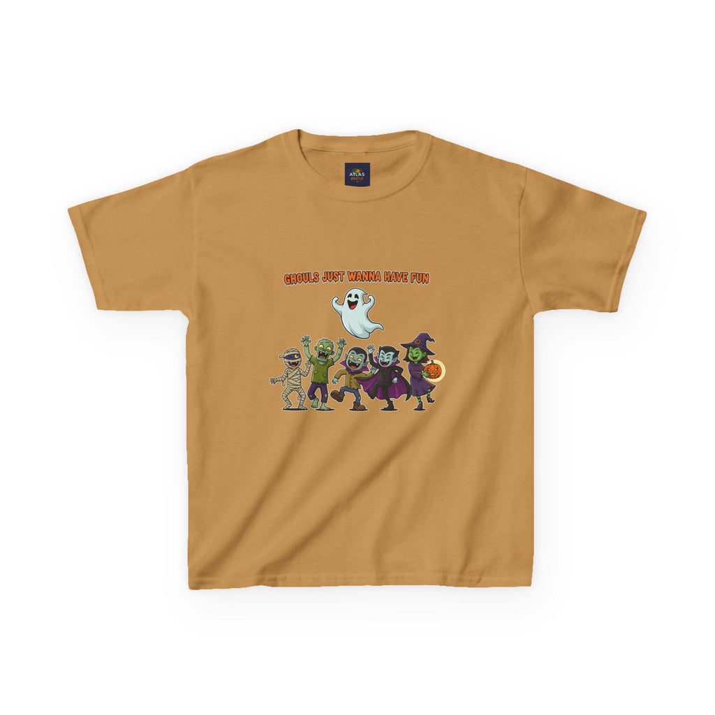 Ghouls Just Wanna Have Fun Kids Halloween T-Shirt | Funny Ghost Mummy Zombie Vampire Witch Shirt for Boys & Girls Trick or Treat Tee - Atlas Briefly