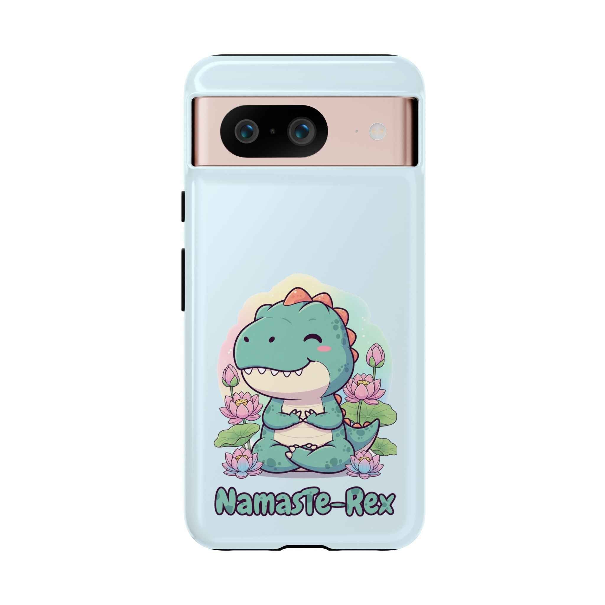 NamasTe-Rex Phone Case - Funny Yoga T-Rex Meditating Dinosaur Mobile Cover for Zen Lovers - Atlas Briefly