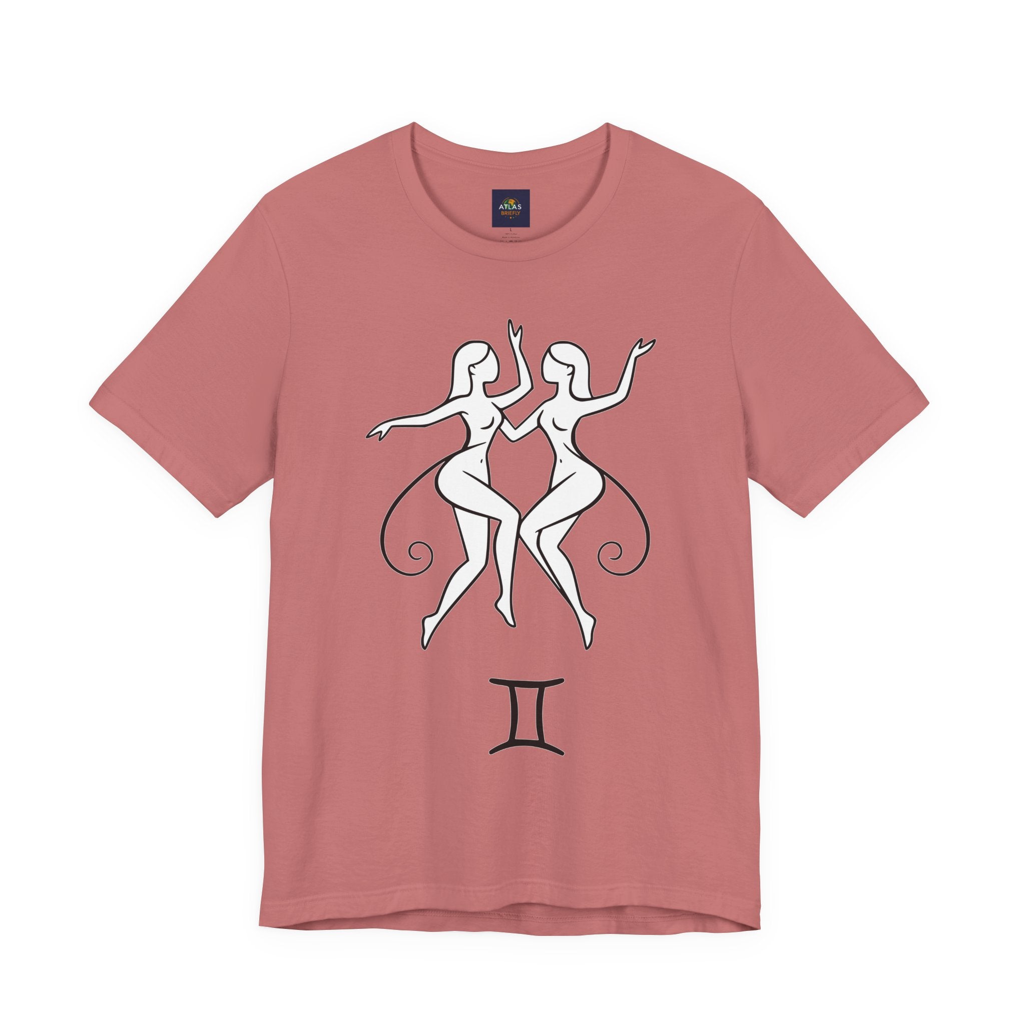 Gemini Zodiac Tee - Minimalistic Black and White Unisex Design