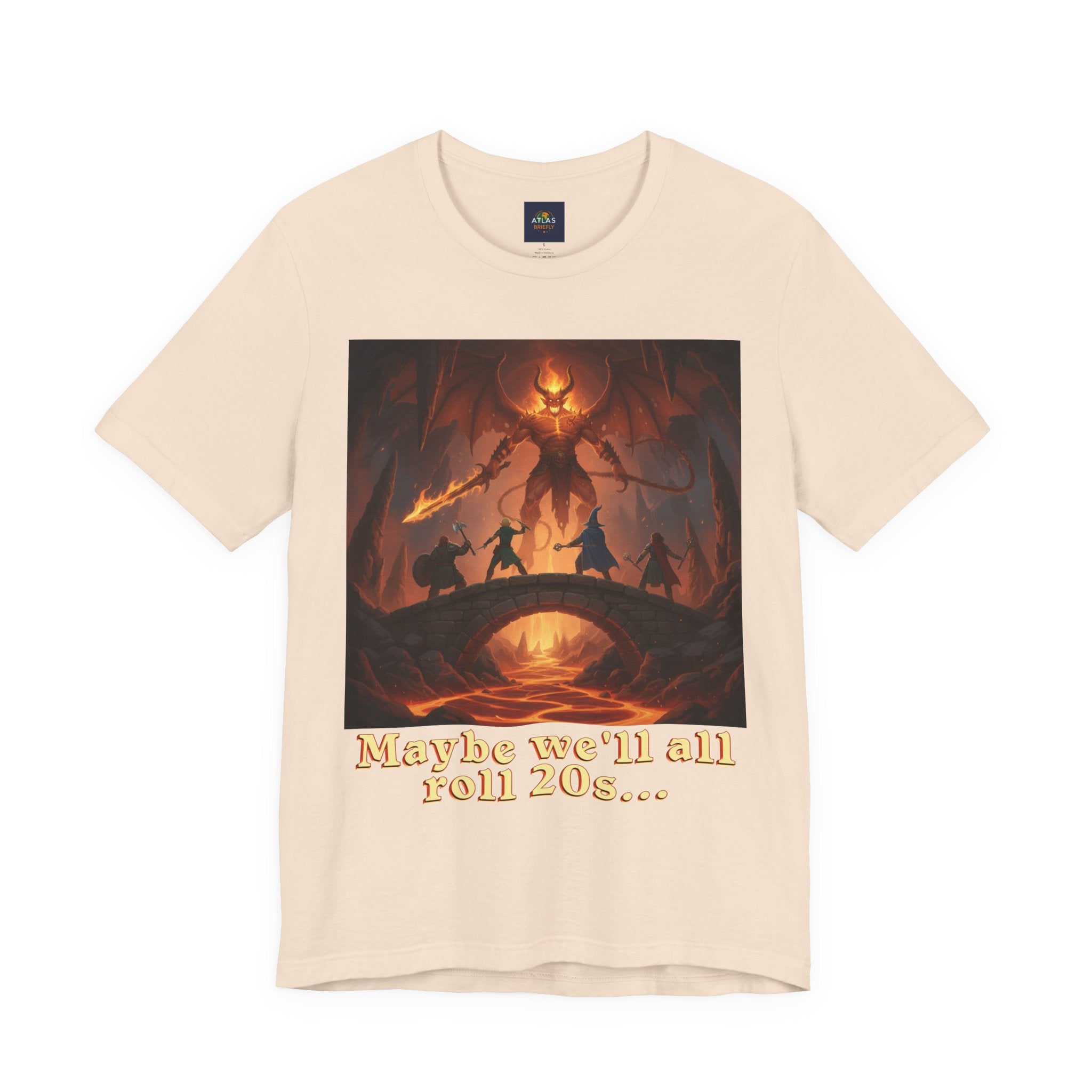 D&D Fantasy T-Shirt - Roll a Natural 20 Dungeon Master RPG Unisex Tee - Atlas Briefly