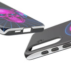 Neon Skull Synthwave Phone Case - Retro 80s Cyberpunk Mobile Cover | Vaporwave Tech Gift - Atlas Briefly