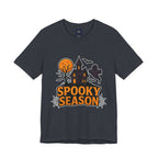 Spooky Season Halloween T-Shirt - Haunted House Ghost Bat Graphic Tee | Halloween Landscape Shirt - Atlas Briefly