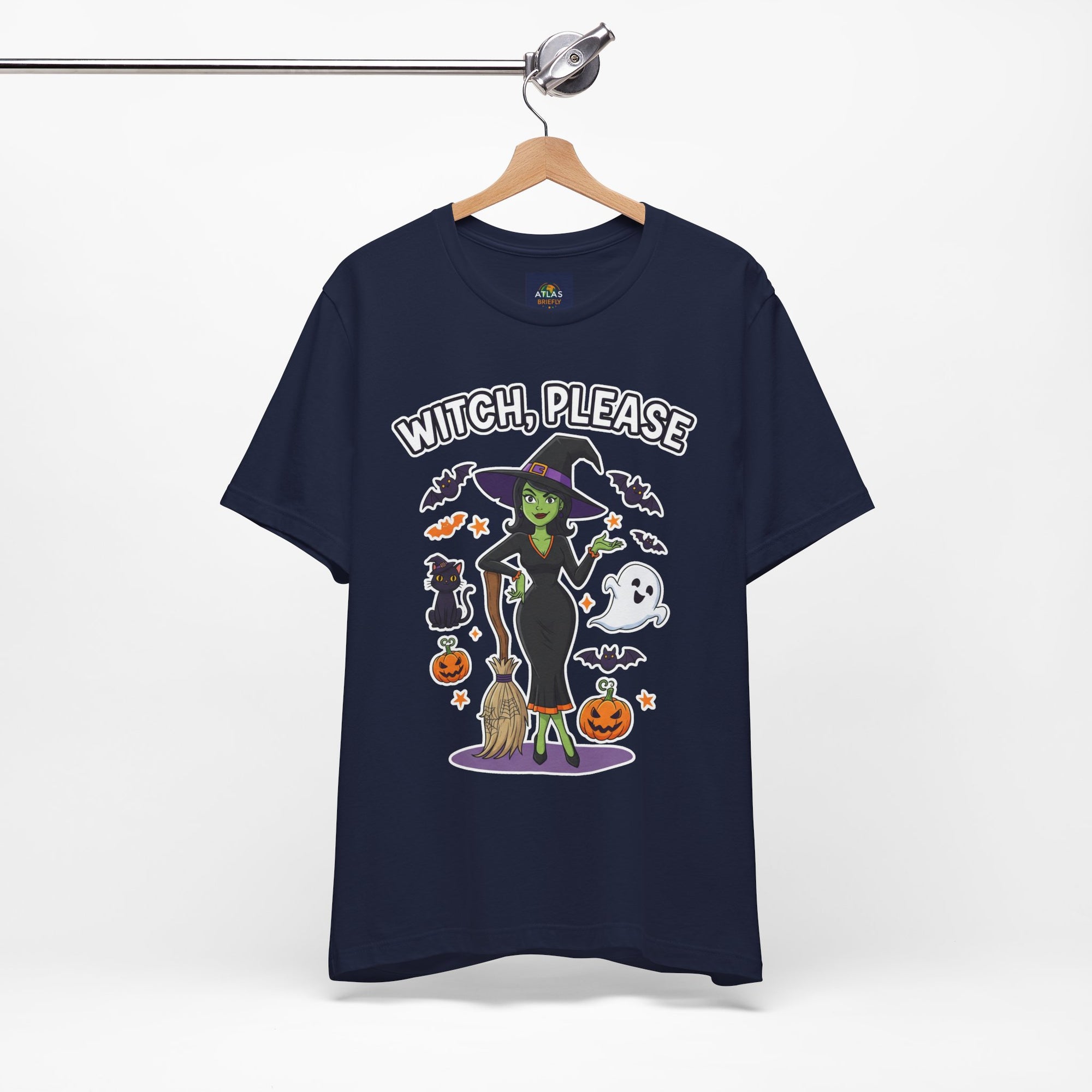 Witch Please Halloween T-Shirt - Sassy Witch Tee with Pumpkin Design | Funny Halloween Shirt - Atlas Briefly