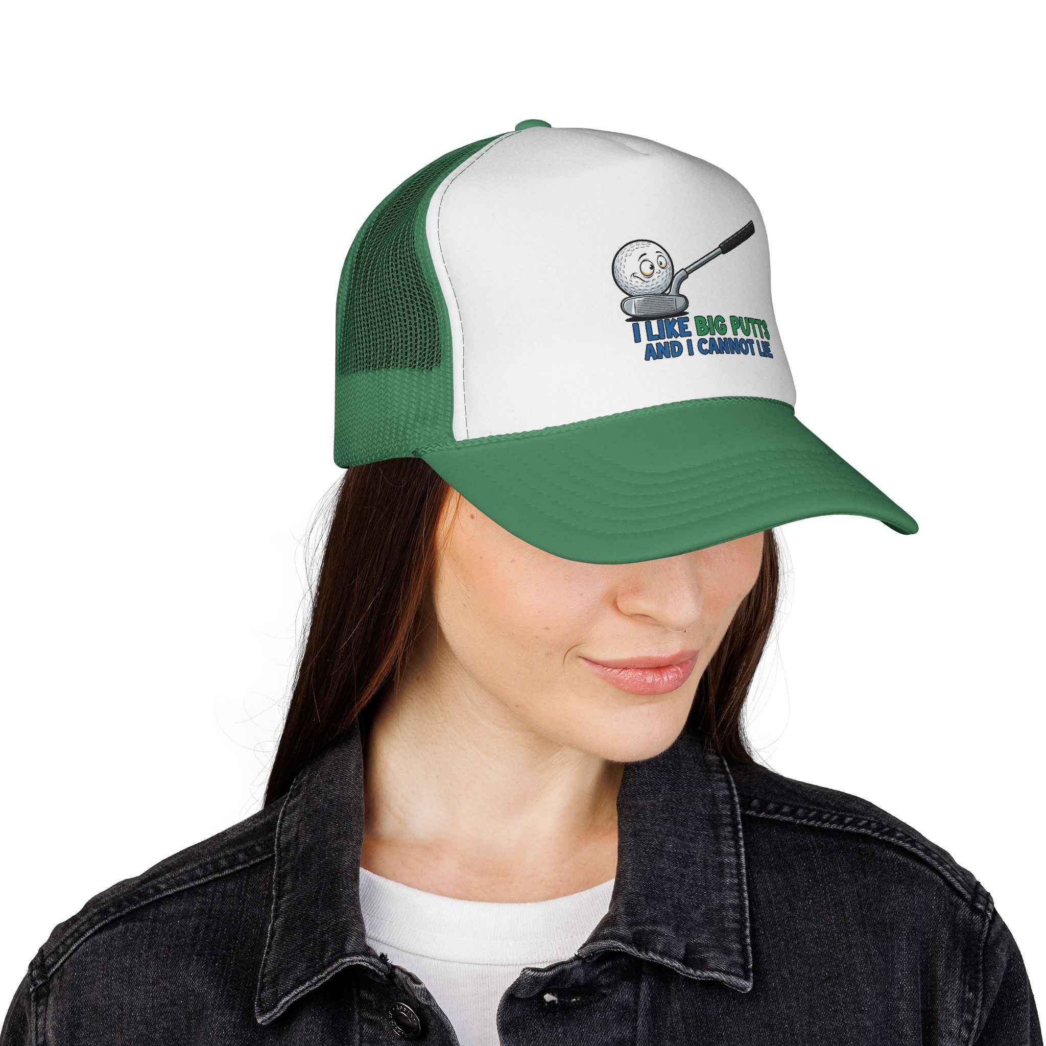 Big Putts Golf Trucker Cap - Hilarious Big Putts Golf Hat for Fun on the Course - Atlas Briefly