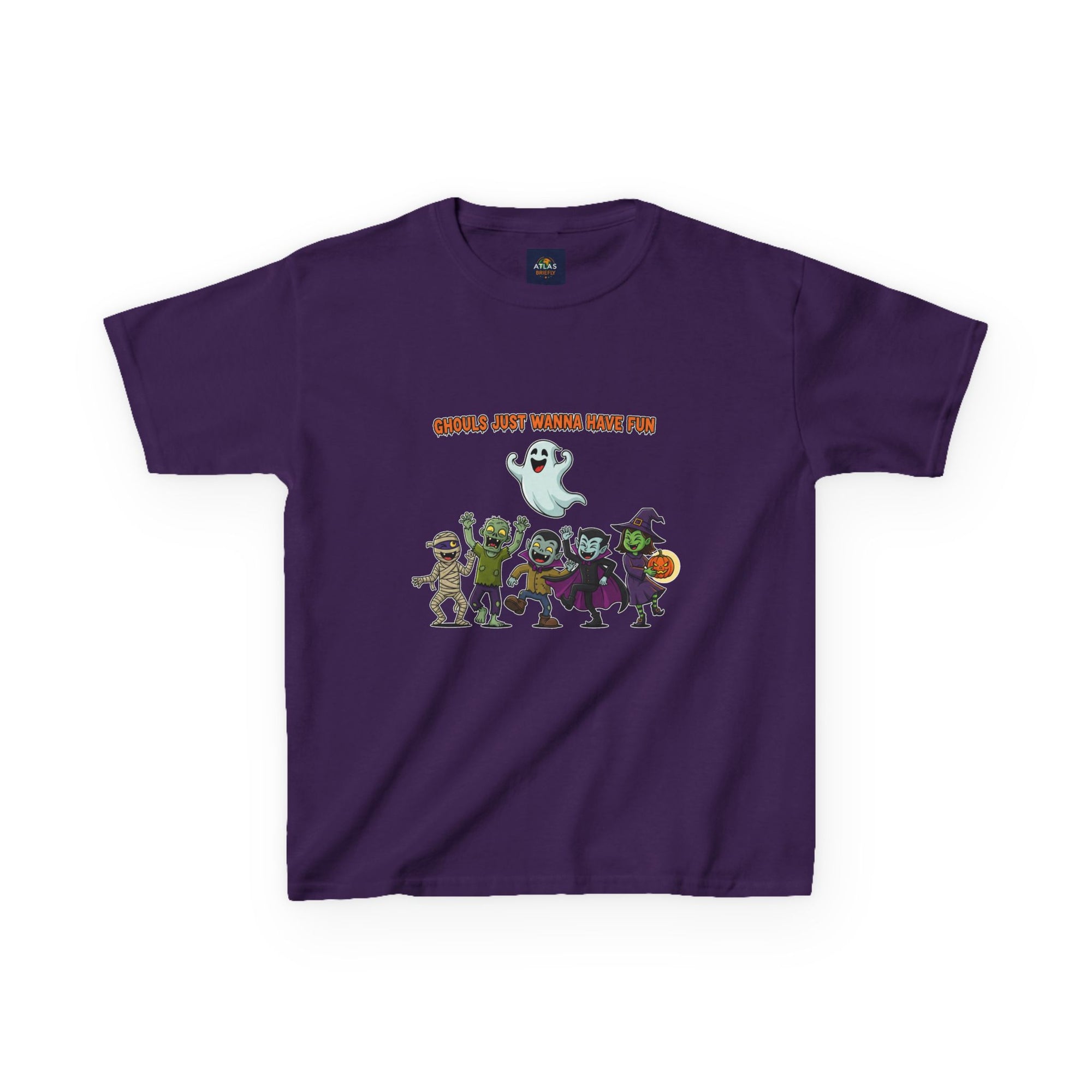 Ghouls Just Wanna Have Fun Kids Halloween T-Shirt | Funny Ghost Mummy Zombie Vampire Witch Shirt for Boys & Girls Trick or Treat Tee - Atlas Briefly