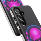 Neon Skull Synthwave Phone Case - Retro 80s Cyberpunk Mobile Cover | Vaporwave Tech Gift - Atlas Briefly