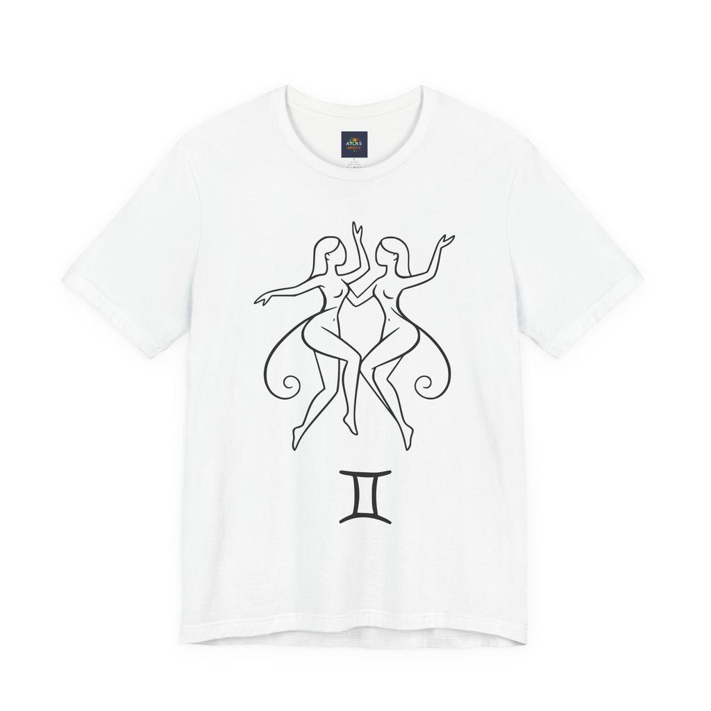 Gemini Zodiac Tee - Minimalistic Black and White Unisex Design