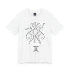 Gemini Zodiac Tee - Minimalistic Black and White Unisex Design