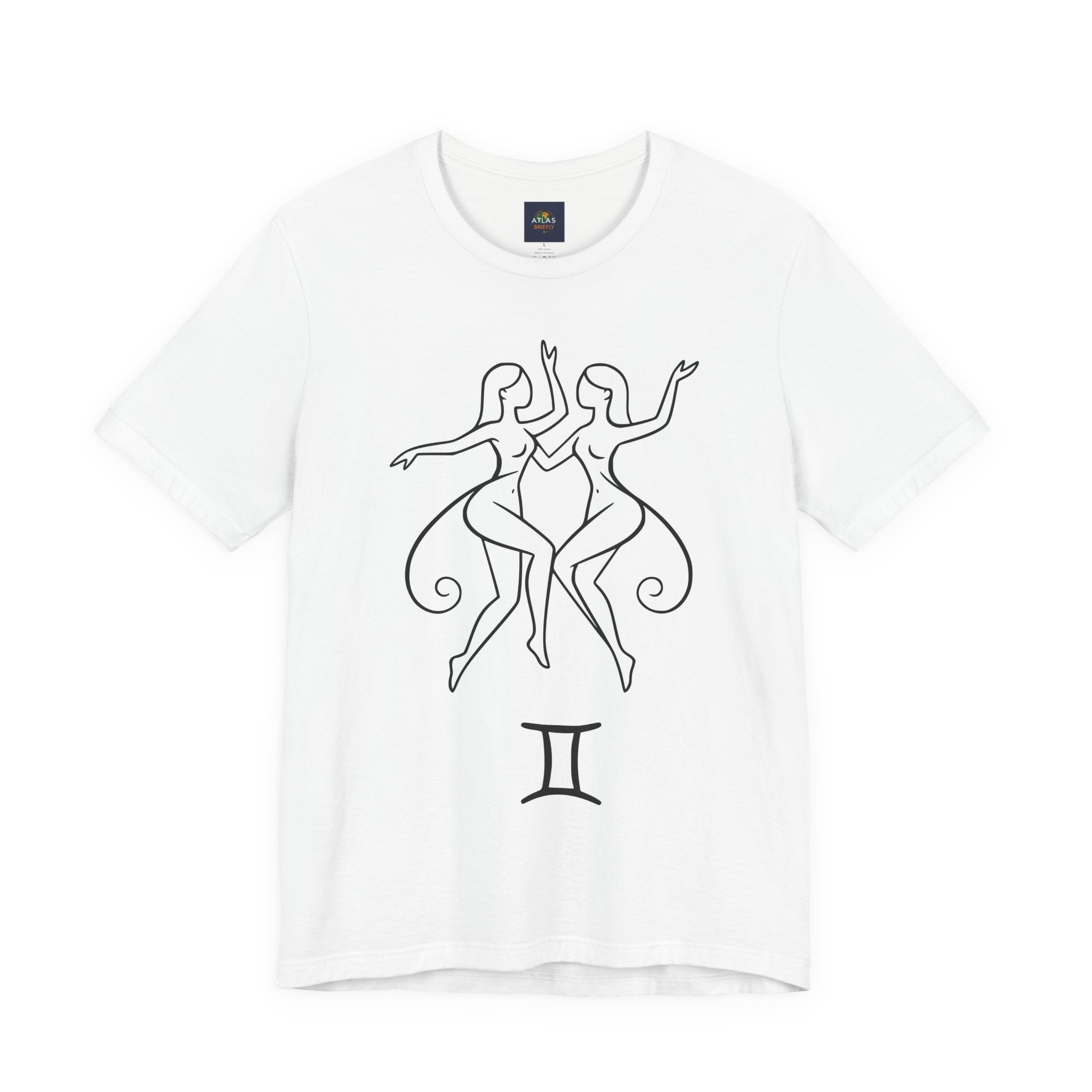 Gemini Zodiac Tee - Minimalistic Black and White Unisex Design