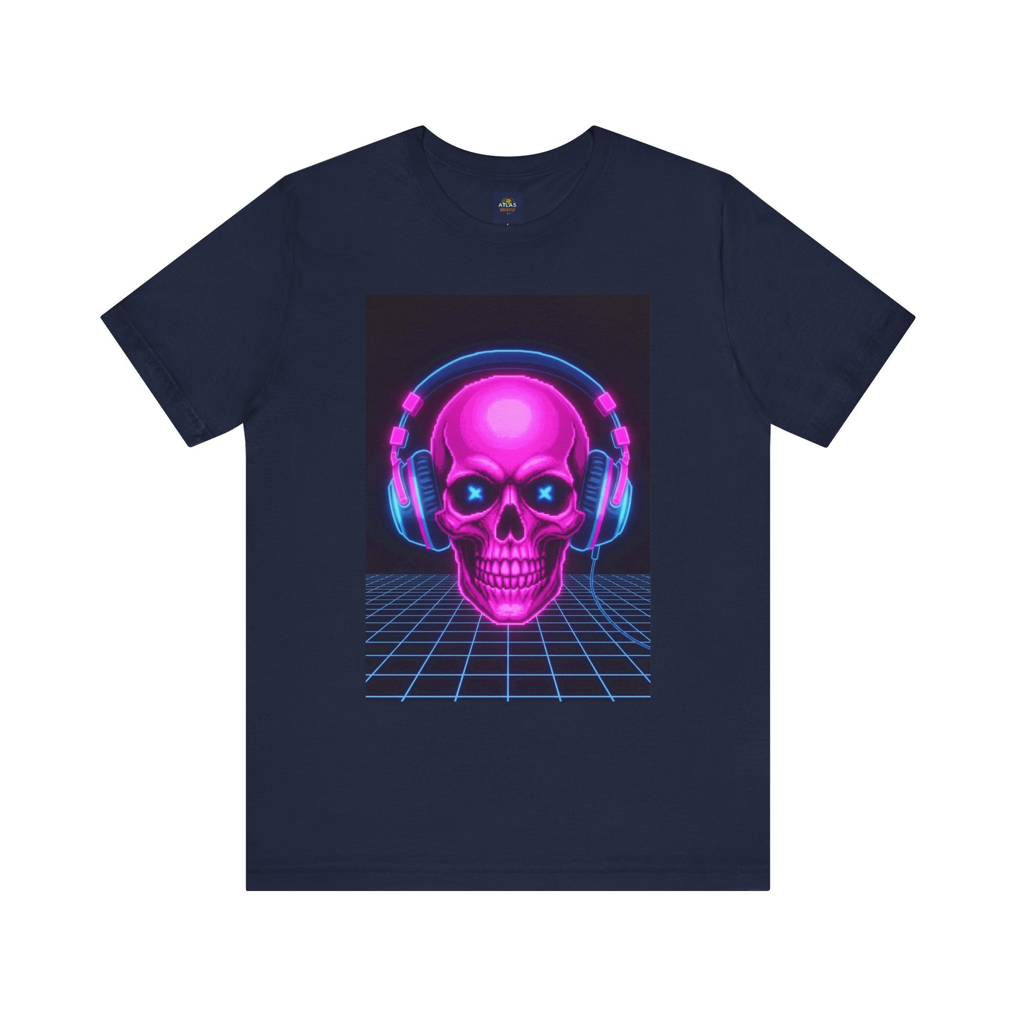Neon Skull Synthwave Tee - Atlas Briefly