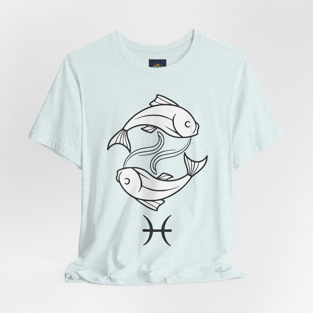 Pisces Zodiac T-shirt - Minimalist Black and White Unisex Tee