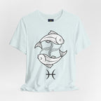 Pisces Zodiac T-shirt - Minimalist Black and White Unisex Tee