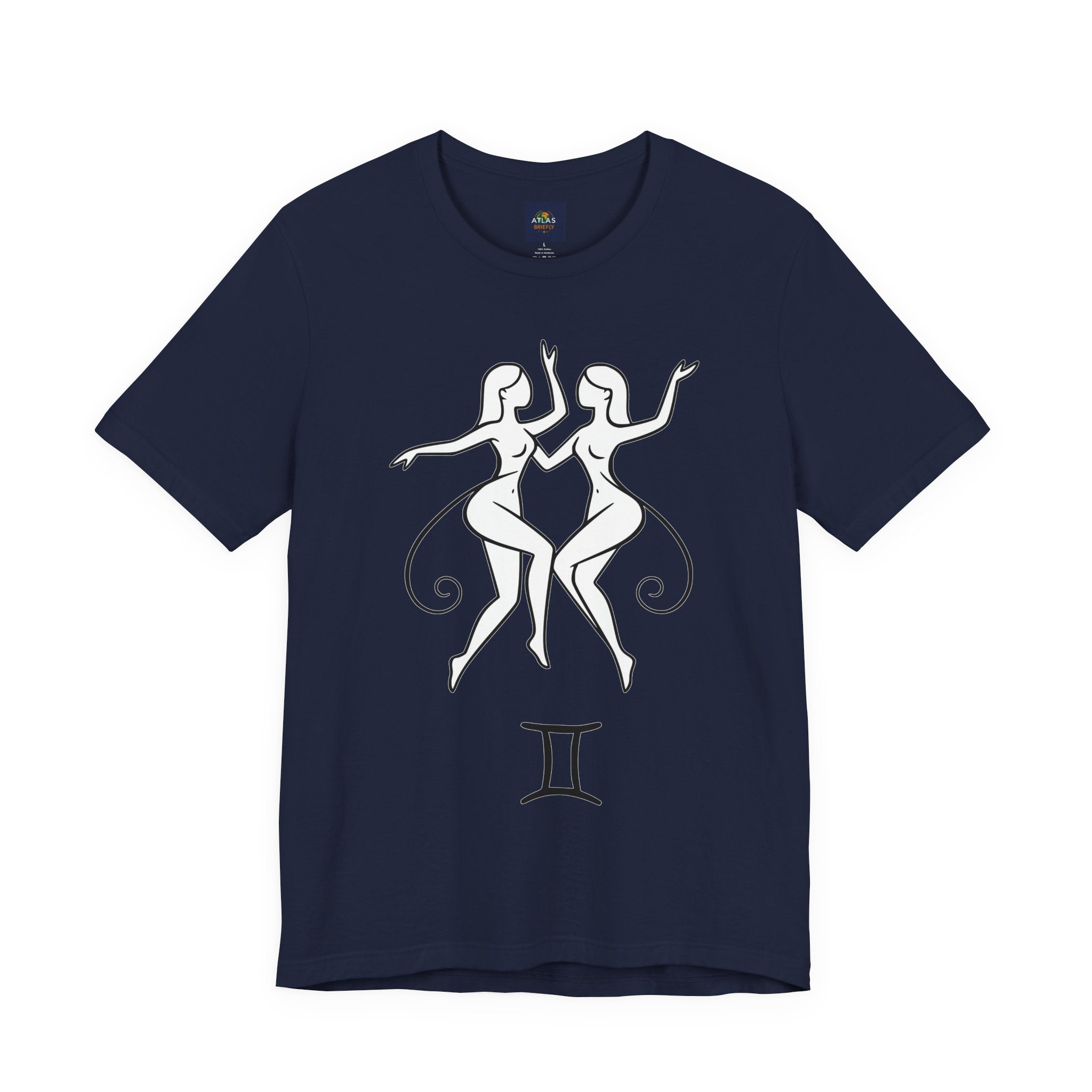Gemini Zodiac Tee - Minimalistic Black and White Unisex Design