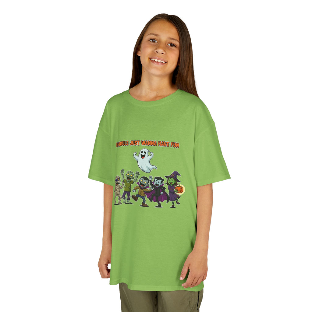 Ghouls Just Wanna Have Fun Kids Halloween T-Shirt | Funny Ghost Mummy Zombie Vampire Witch Shirt for Boys & Girls Trick or Treat Tee - Atlas Briefly