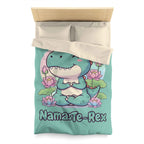 NamasTe-Rex Duvet Cover - Yoga Dinosaur Bedding for a Playful Bedroom - Atlas Briefly