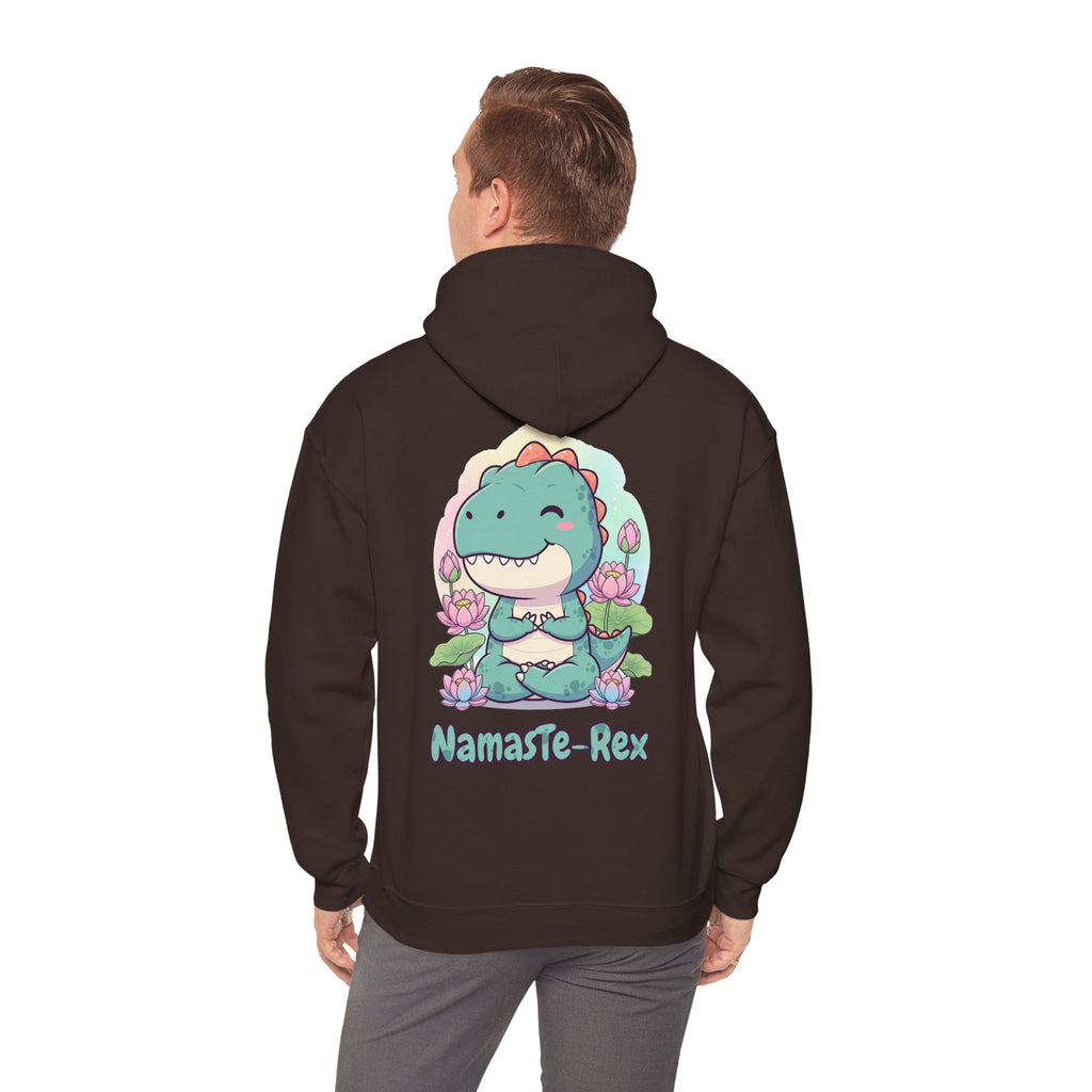 NamasTe-Rex Hoodie - Fun Yoga Dinosaur Sweatshirt for Comfort and Style - Atlas Briefly