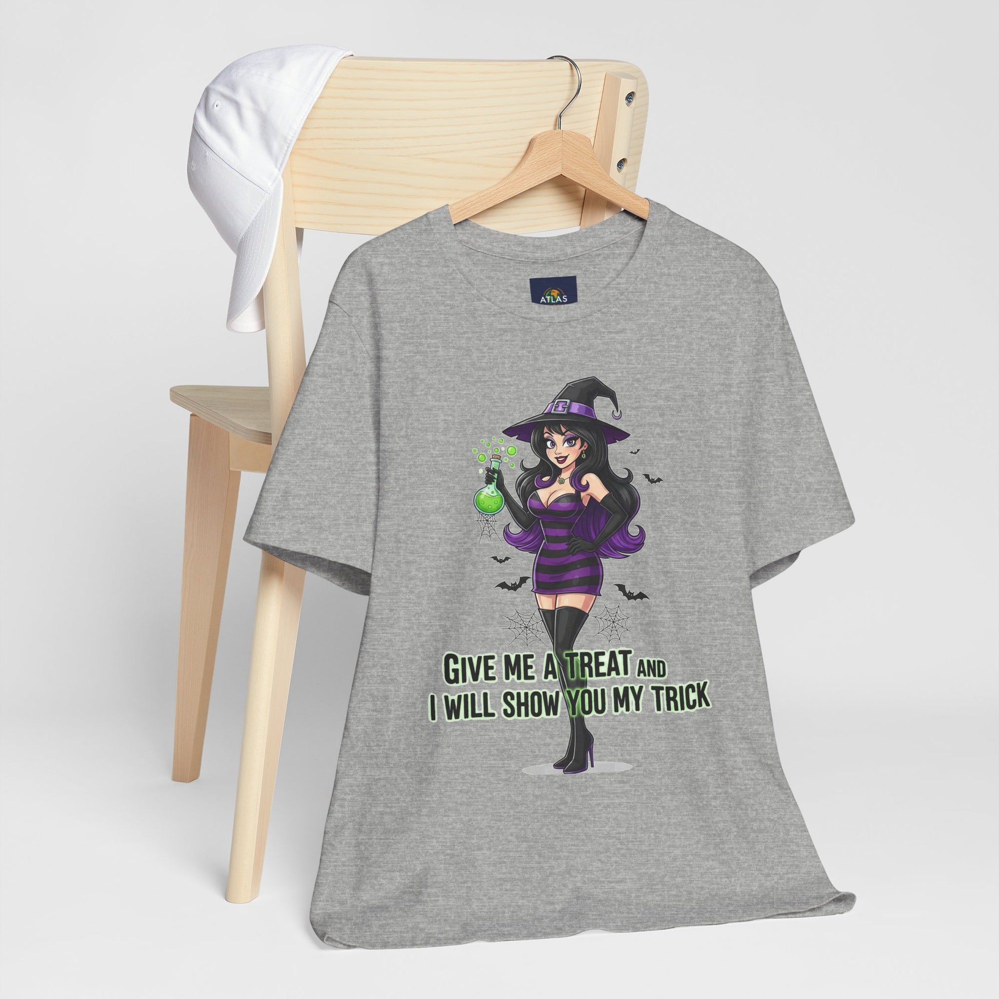 Sexy Witch Halloween T-Shirt - Flirty Witch Costume Tee | Trick or Treat Halloween Shirt - Atlas Briefly